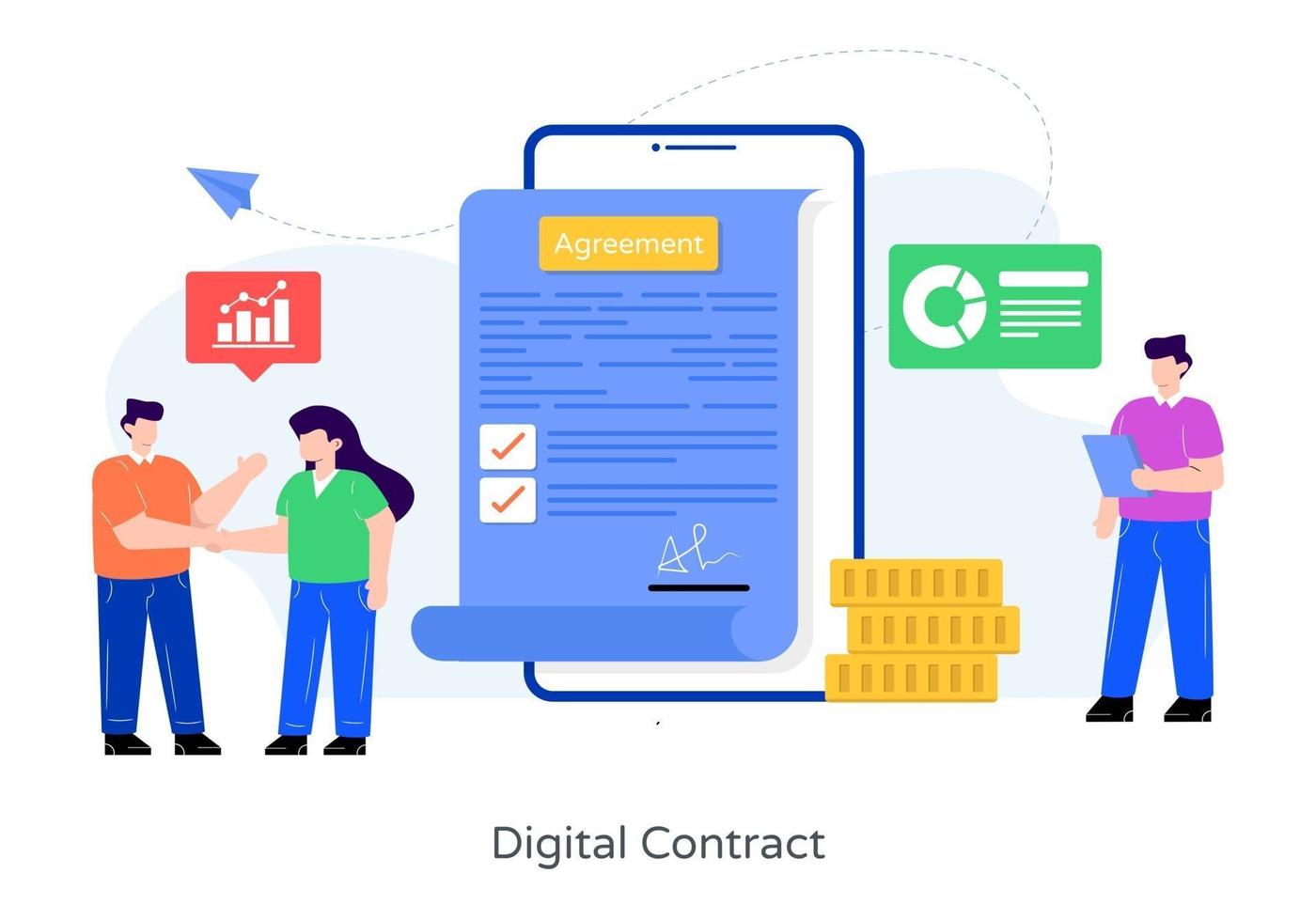 Digital Contract Design vector