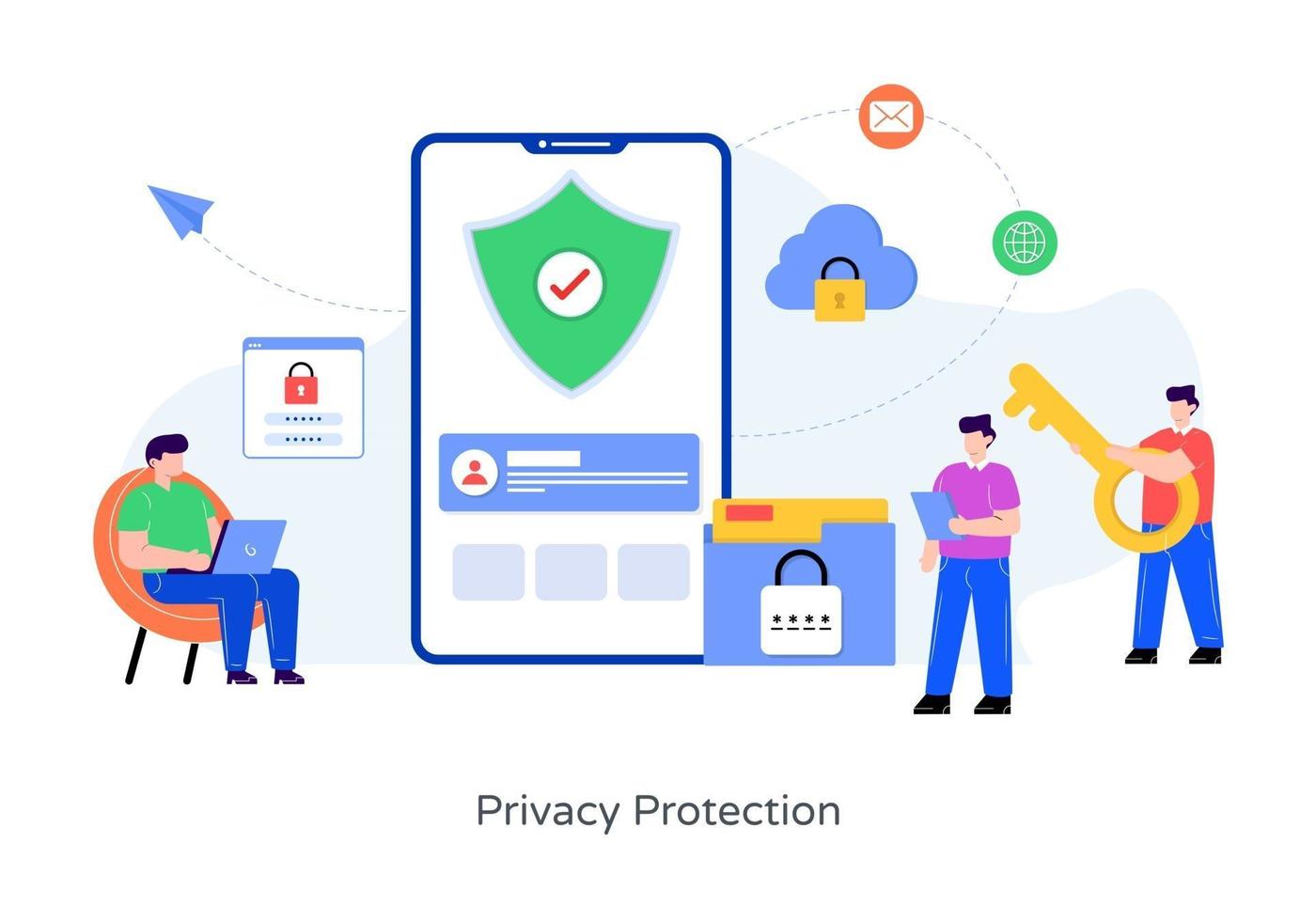 protección de privacidad móvil vector