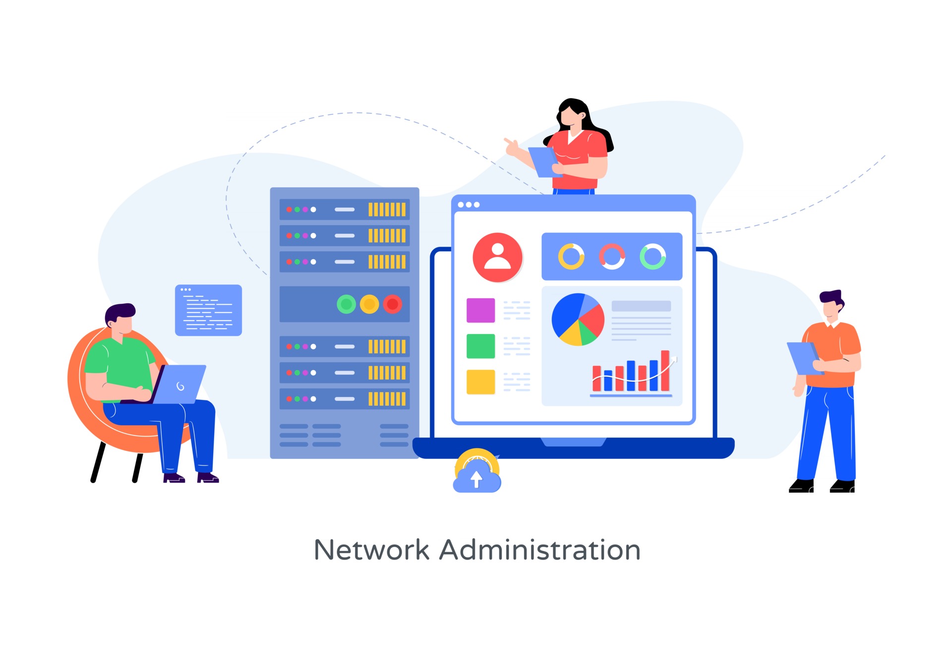 Network Administration And Display 2800014 Vector Art at Vecteezy