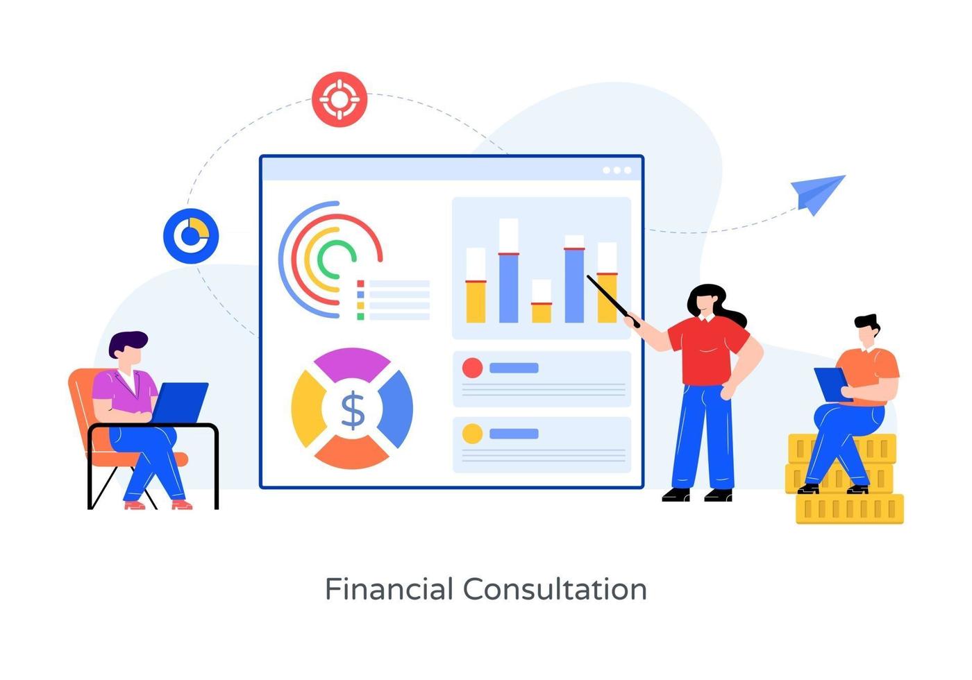 Trendy Financial Consultation vector