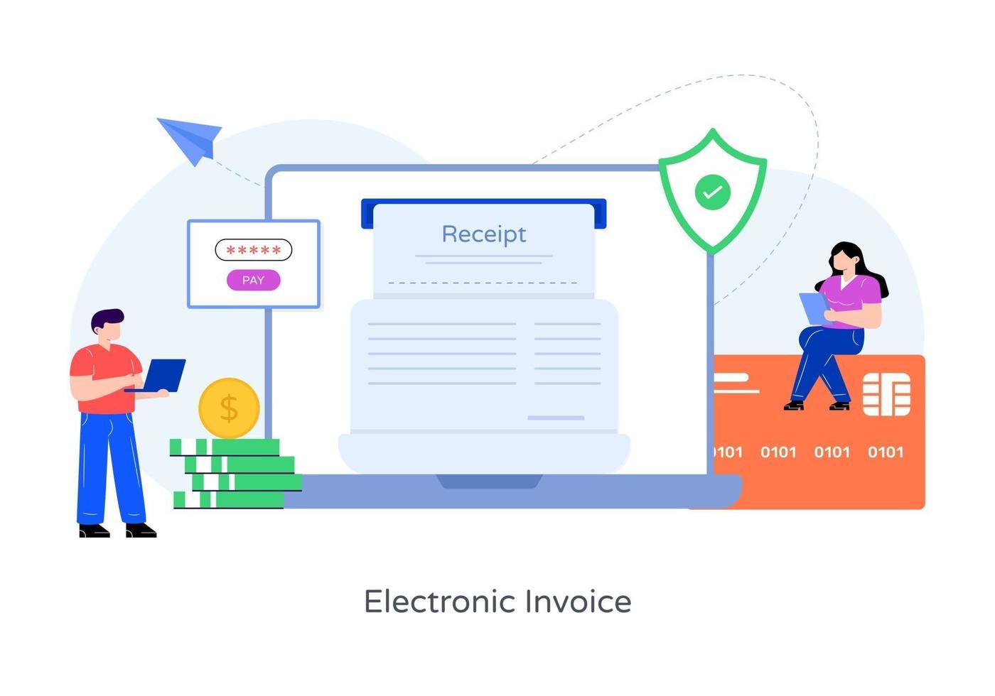 Electronic Invoice and Payment vector