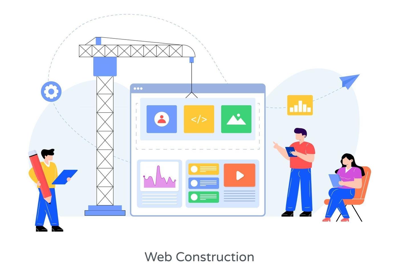 diseño de construcción web vector