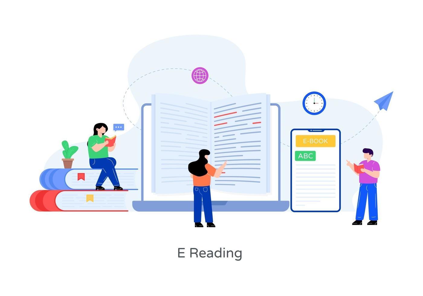 E Reading Book vector