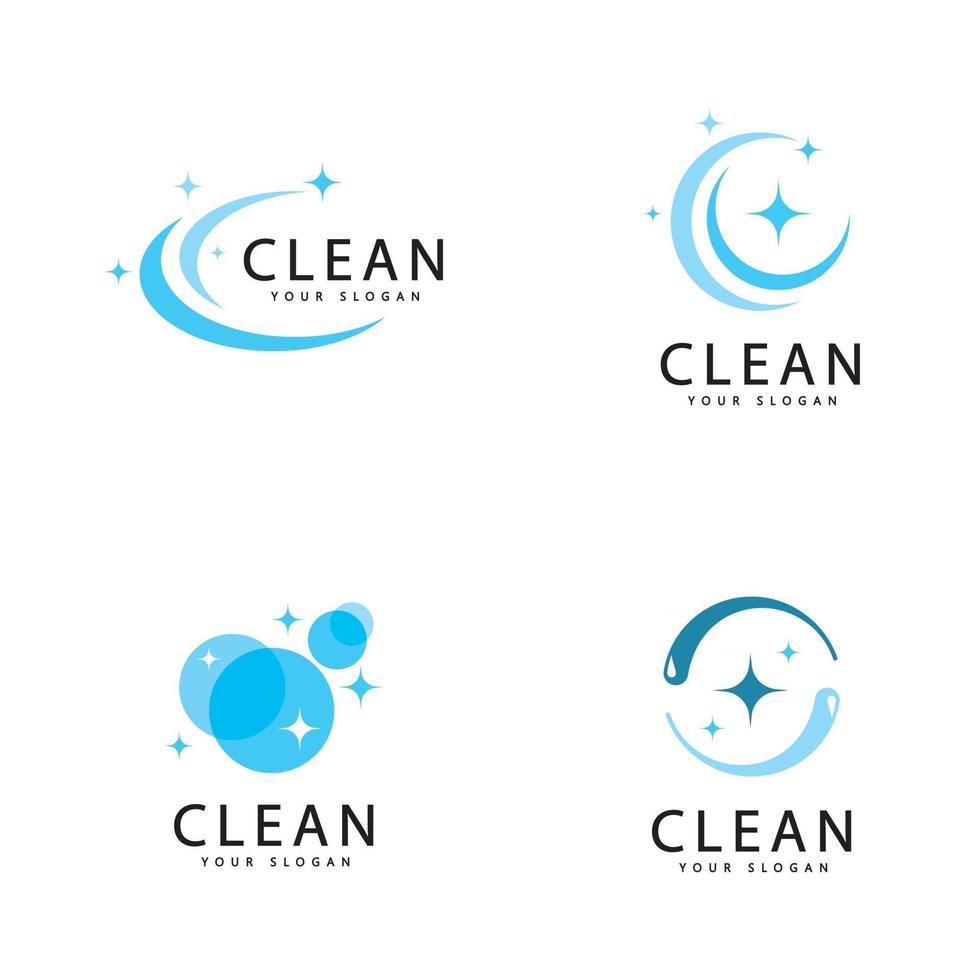 Limpiar y lavar los símbolos creativos, servicios de limpieza de la empresa, diseño gráfico. vector