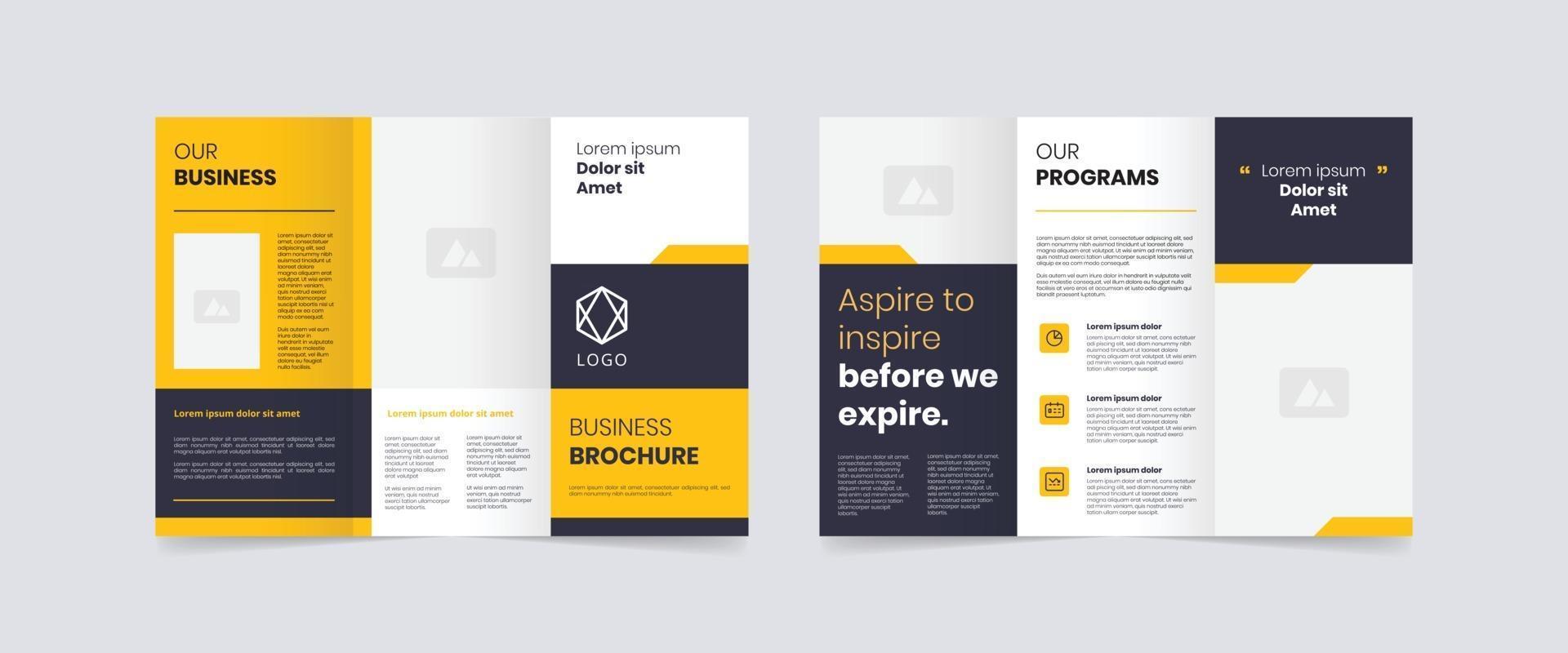 Webmodern trifold business brochure design template vector