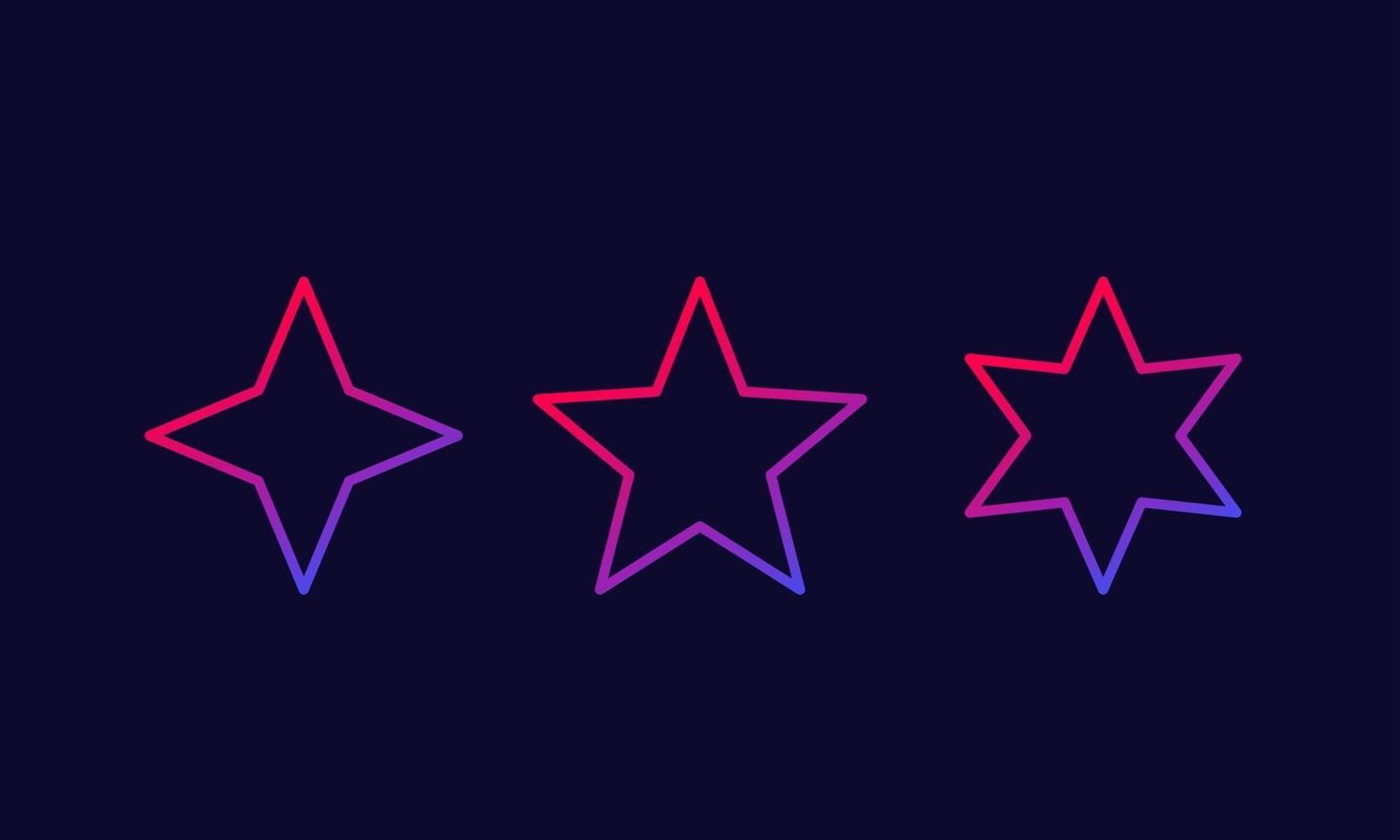 Star icons, linear vector