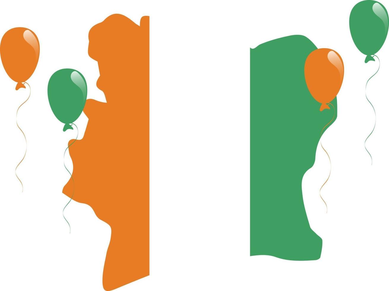 Flag of Ivory Coast and Map vector