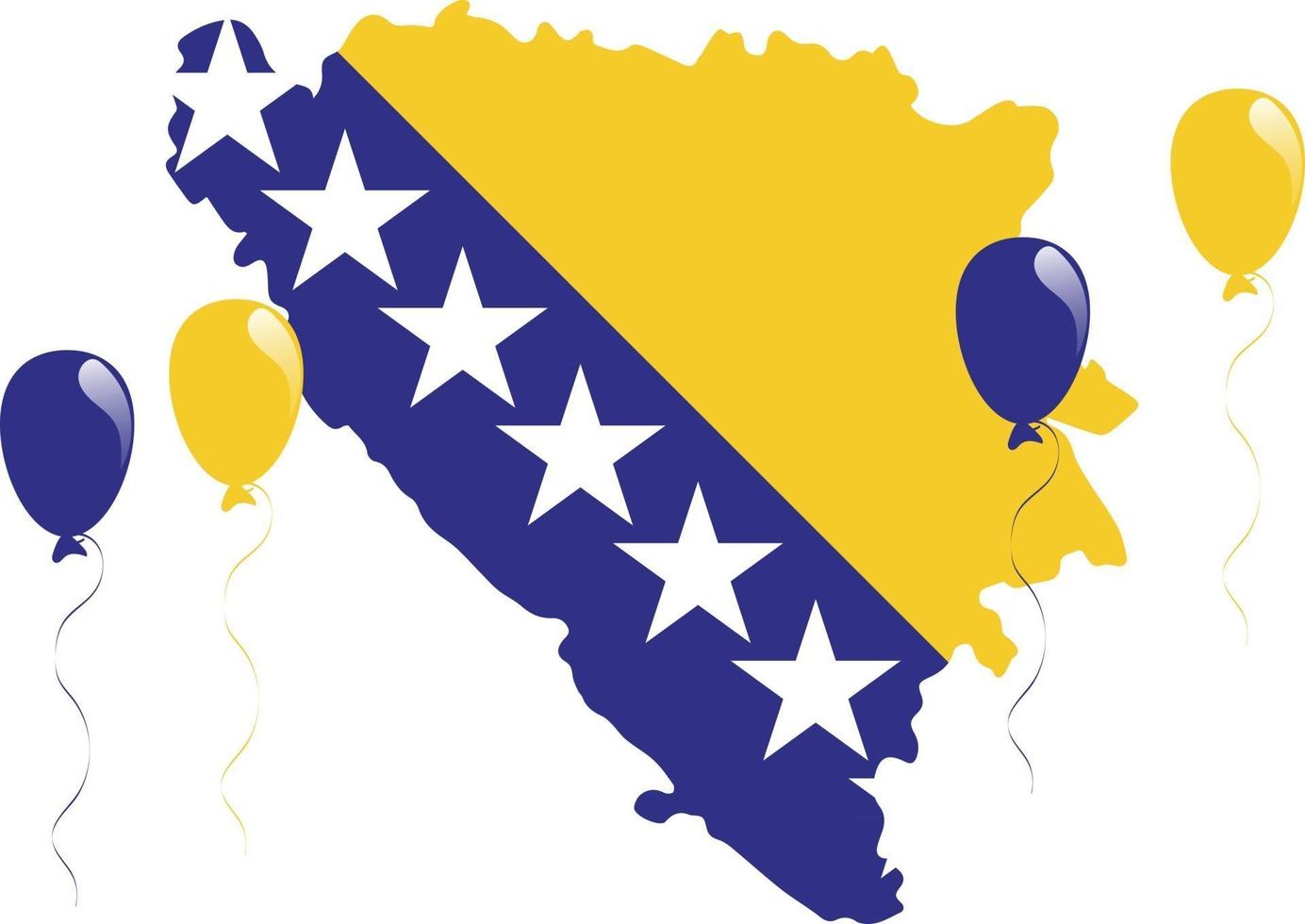 Bosnia and Herzegovina Country Flag and Map vector