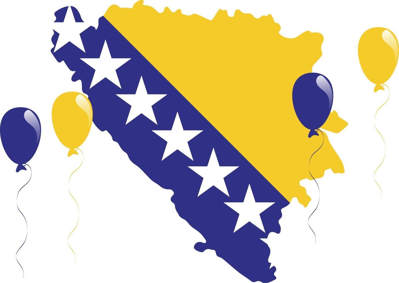 bosnia y herzegovina, bandera del país, y, mapa vector