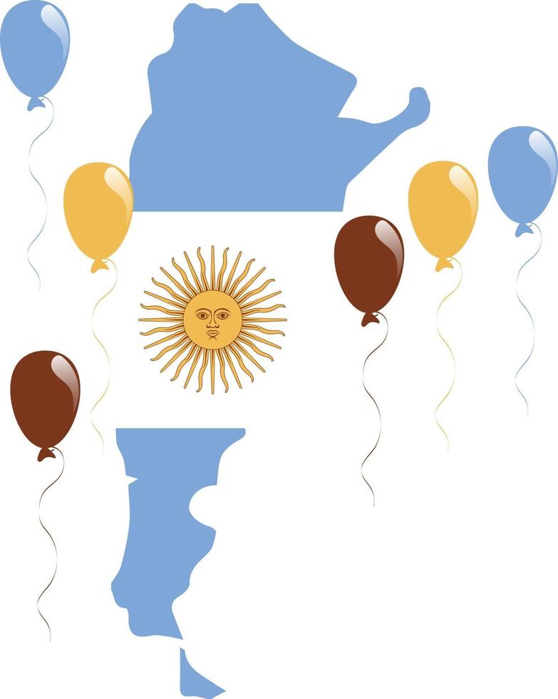 la bandera tribanda y el mapa de argentina vector