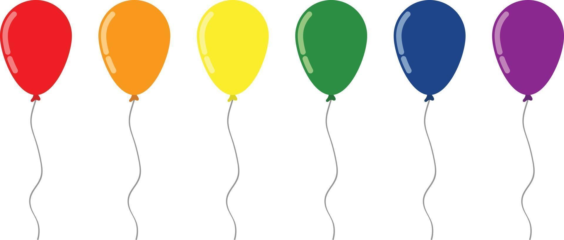 Diseno Plano Coloridos Globos De Dibujos Animados De Colores Del Arco Iris Utilizados Para Representar La Esperanza Y Las Celebraciones Vector En Vecteezy