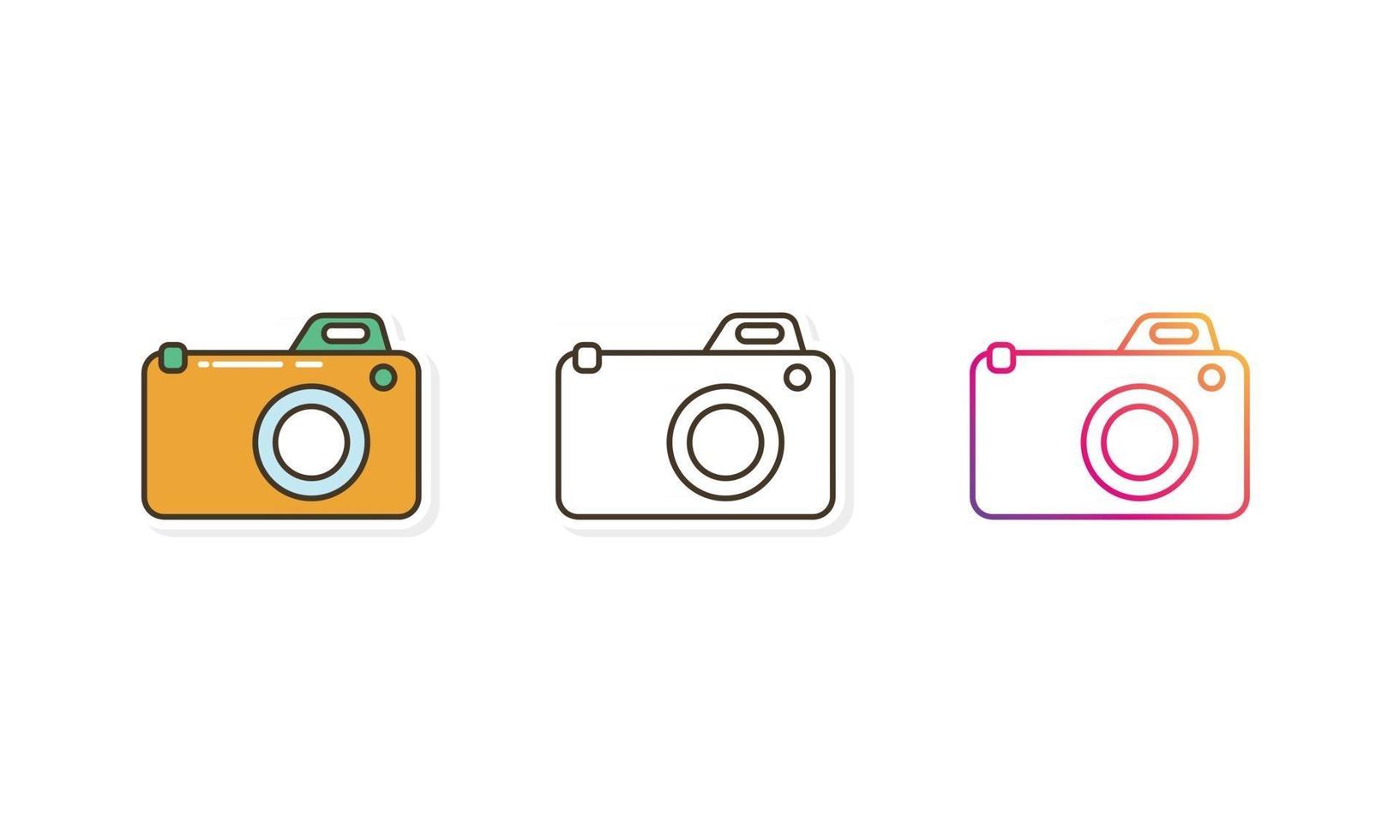 camera icon set different style vector