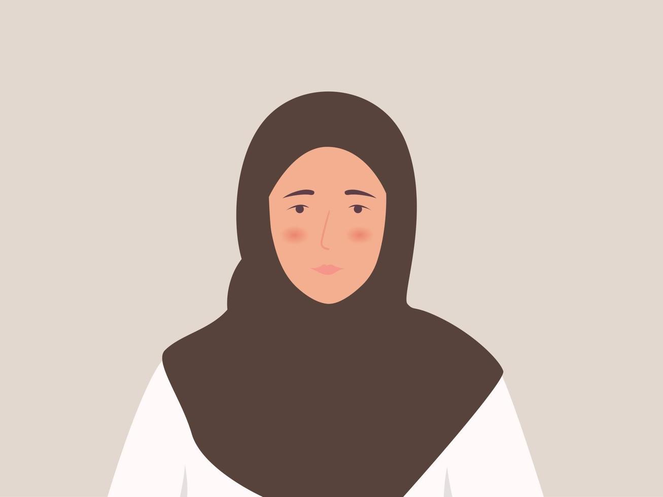 Young muslim woman in traditional islamic clothing vector