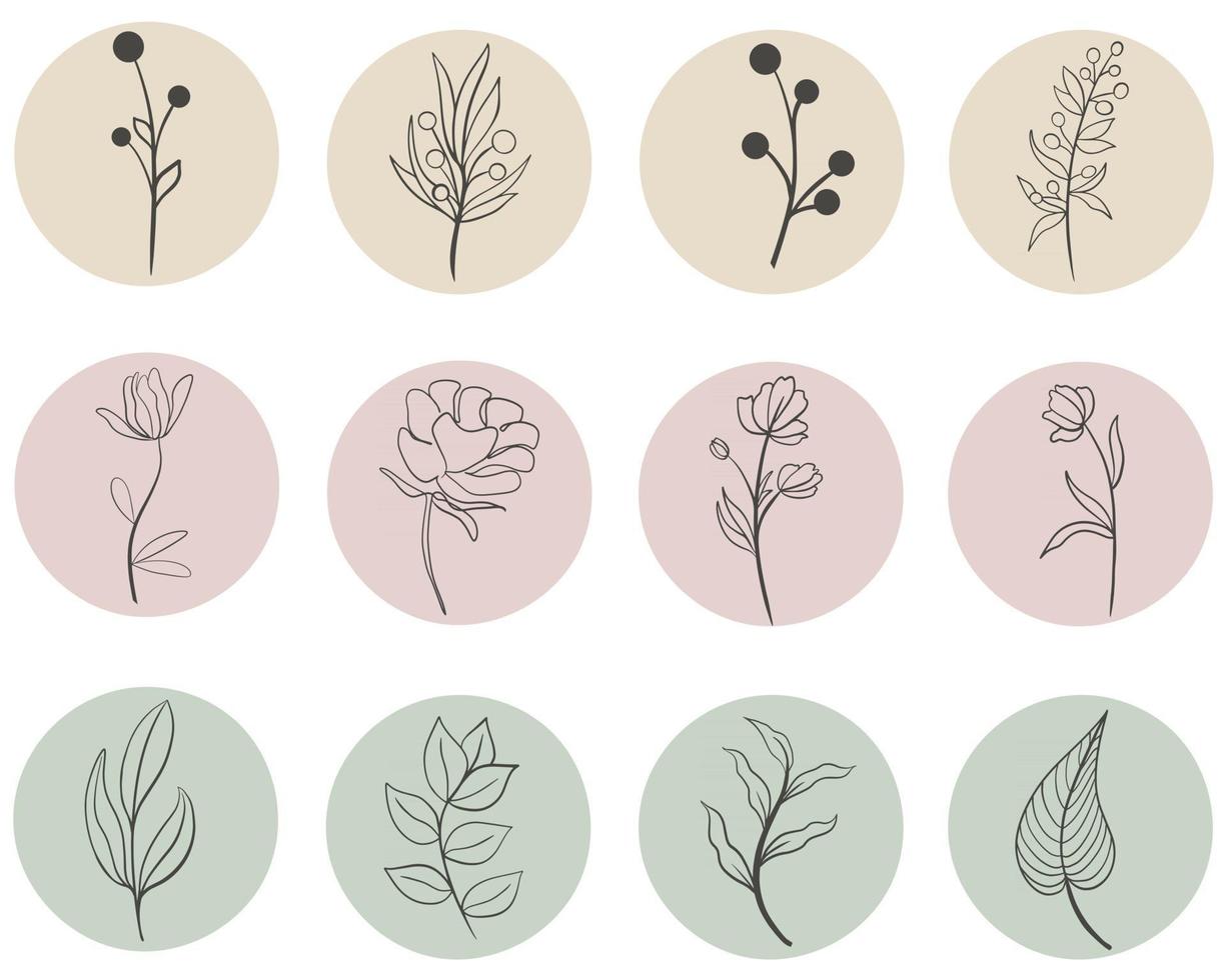 Instagram highlights vector Social media cover icons set