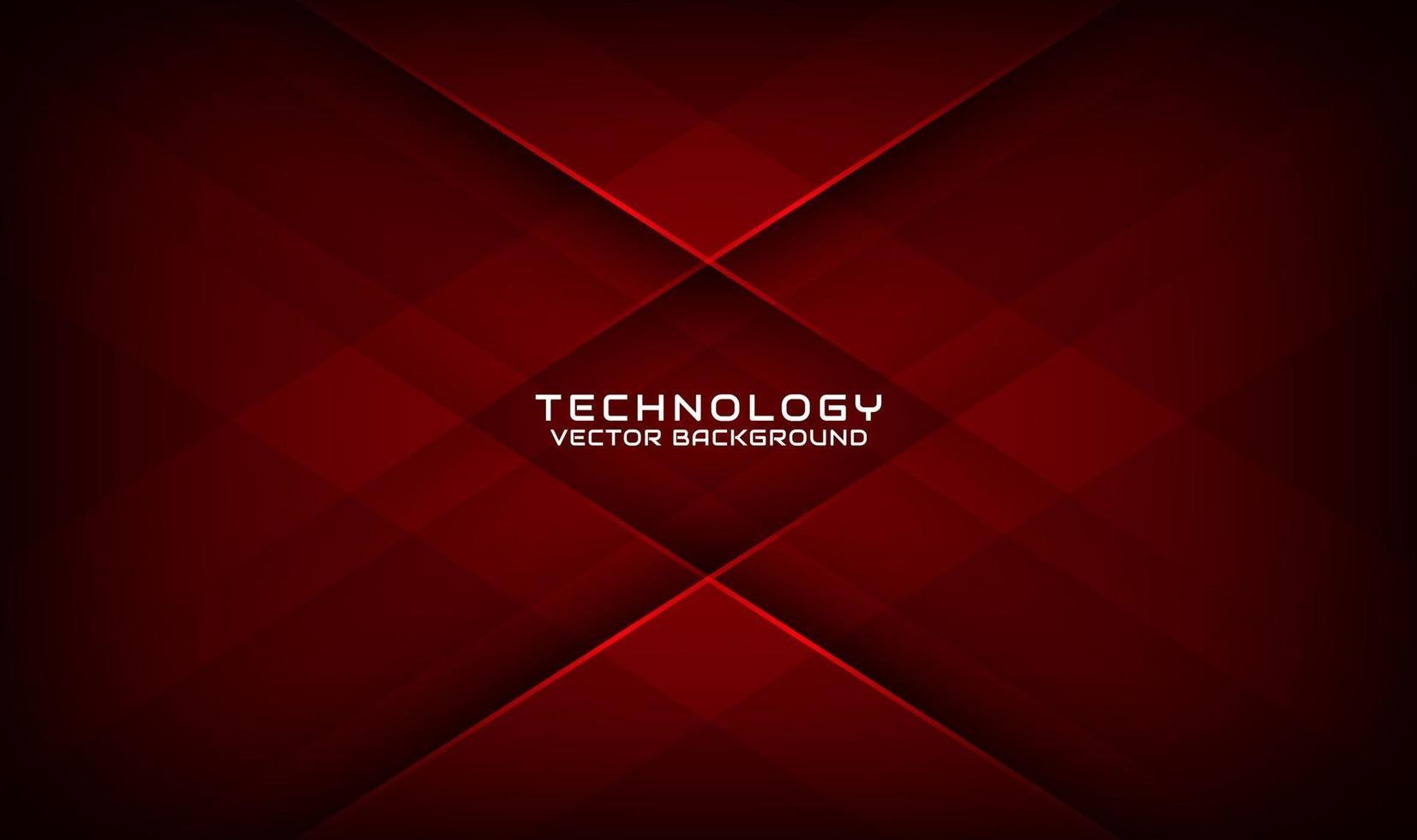 Abstract 3D red techno background overlap layers on dark space with geometric shapes decoration. Modern design template element style for flyer, card, cover, brochure, or landing page vector