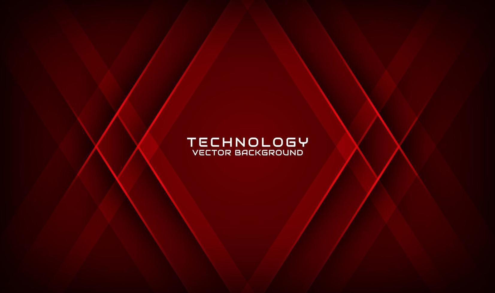 Abstract 3D red techno background overlap layers on dark space with geometric shapes decoration. Modern design template element style for flyer, card, cover, brochure, or landing page vector