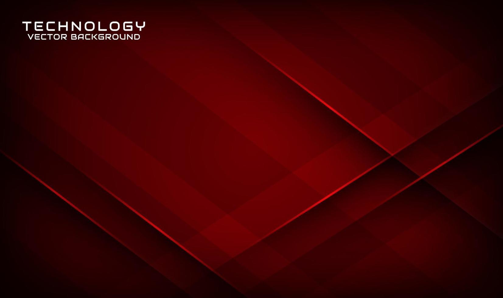 Abstract 3D red techno background overlap layers on dark space with geometric shapes decoration. Modern design template element style for flyer, card, cover, brochure, or landing page vector