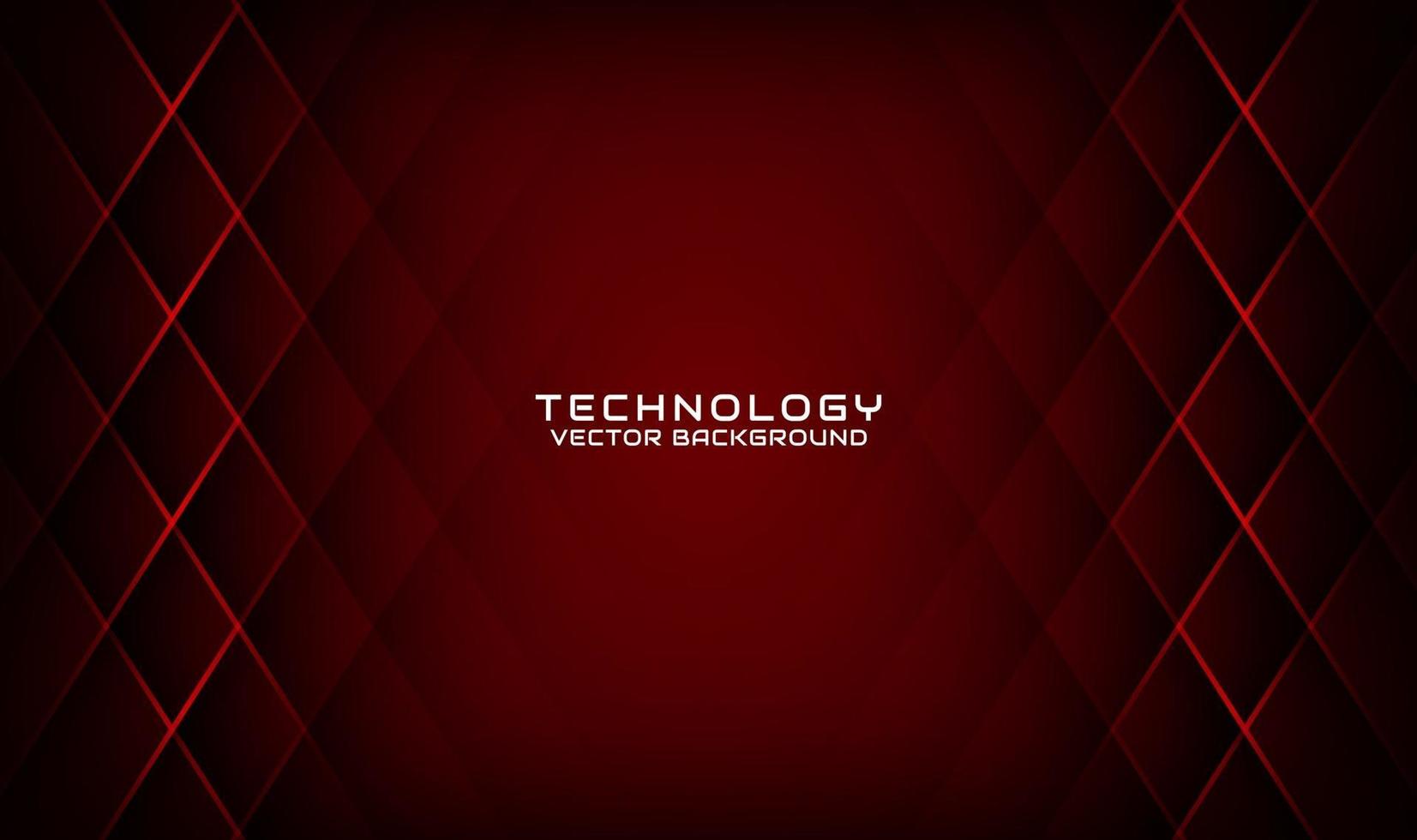 Abstract 3D red techno background overlap layers on dark space with geometric shapes decoration. Modern design template element style for flyer, card, cover, brochure, or landing page vector