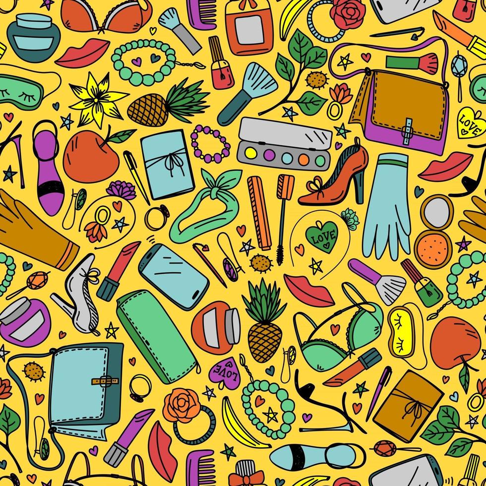 Yellow background with different colored objects for women 2800562 ...