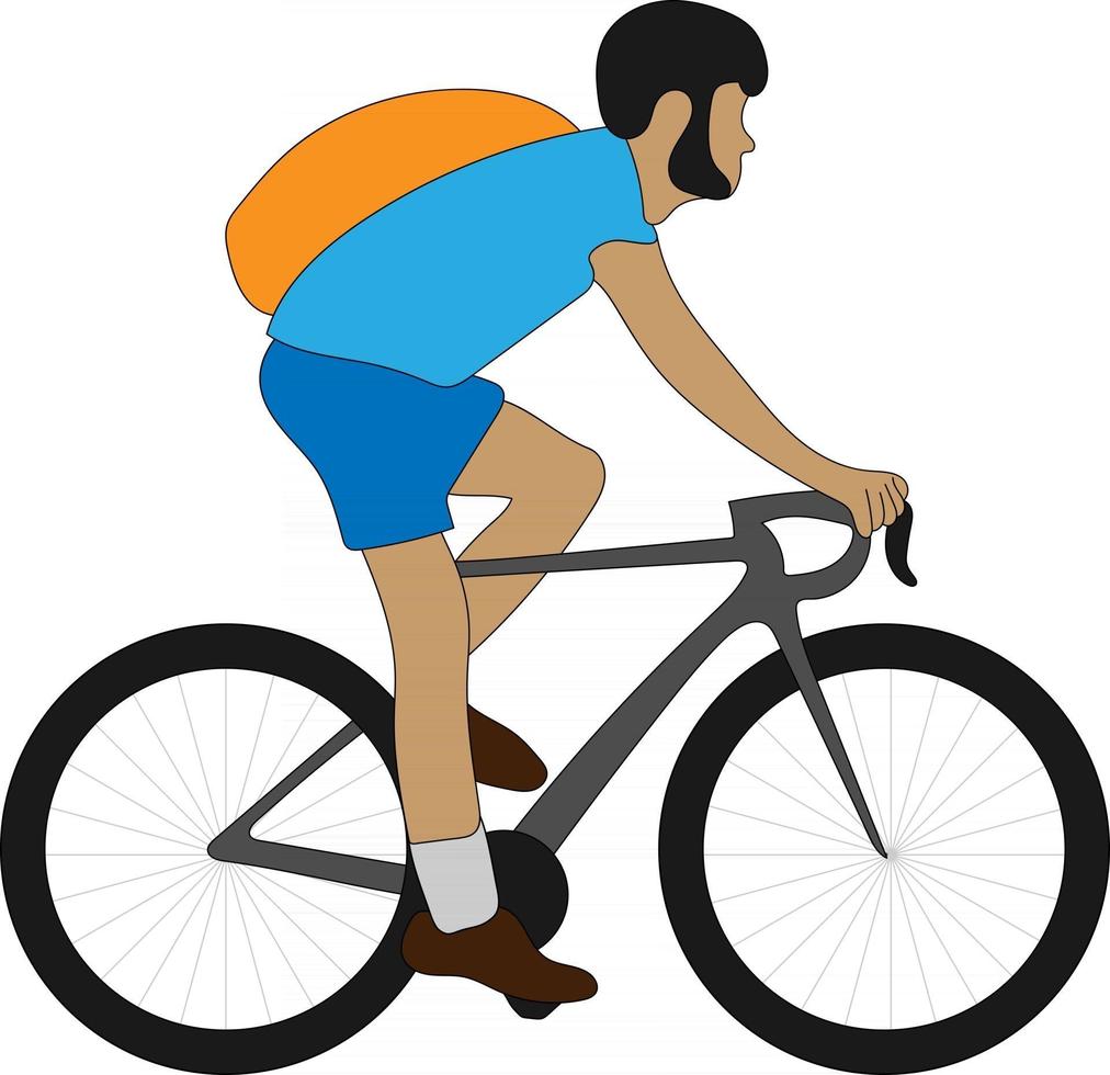man riding a bike flat character vector