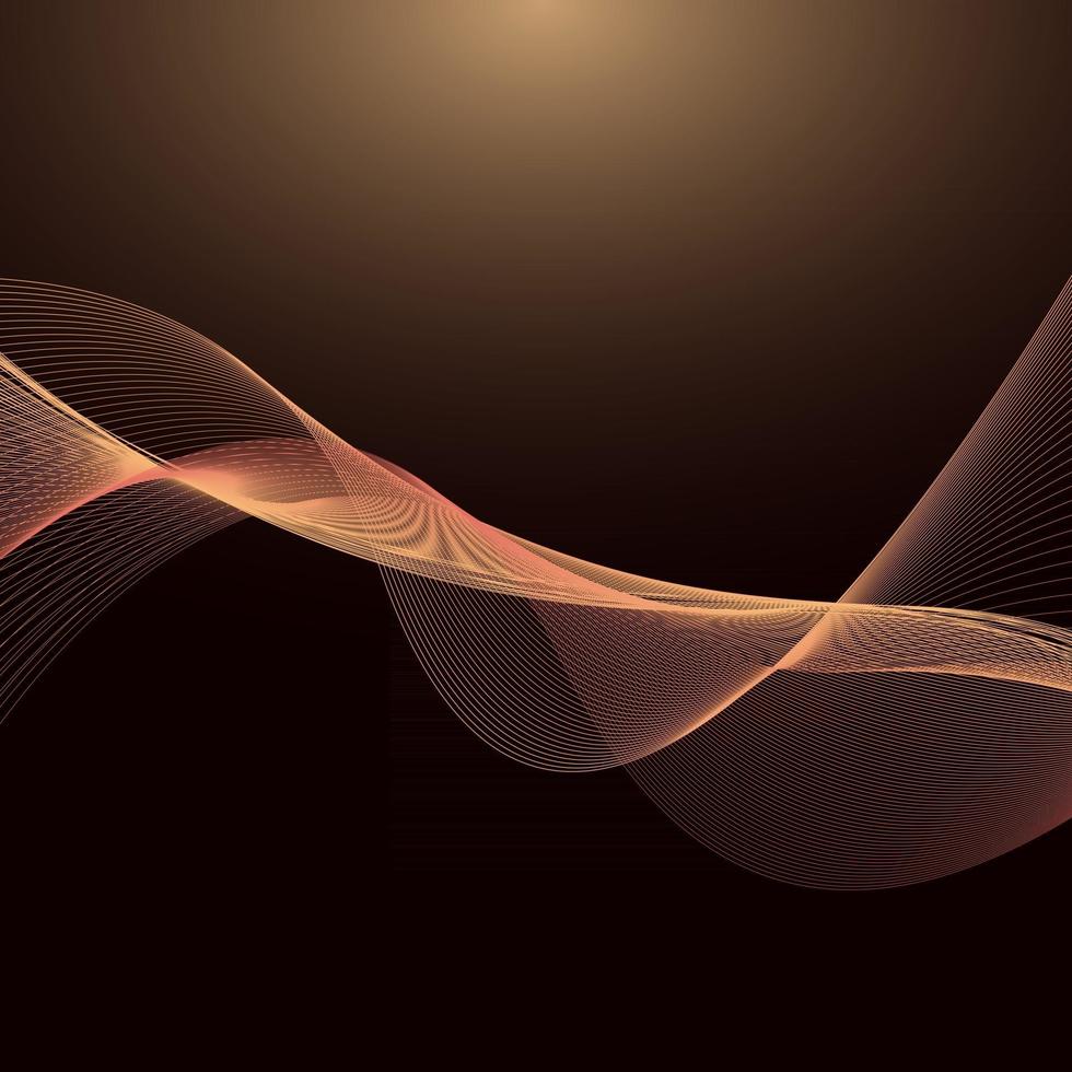 balanceo líneas onduladas onda abstracta fondo marrón abstracto brillante dorado elemento de diseño ondulado vector