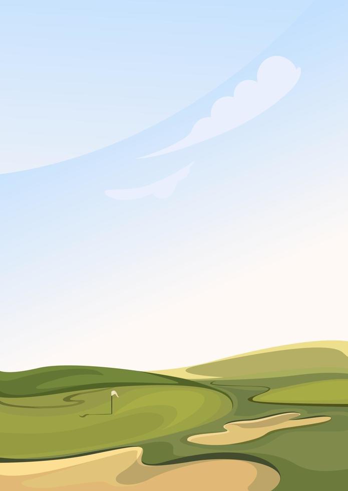 Classic golf course. Outdoor sport location in vertical orientation. vector