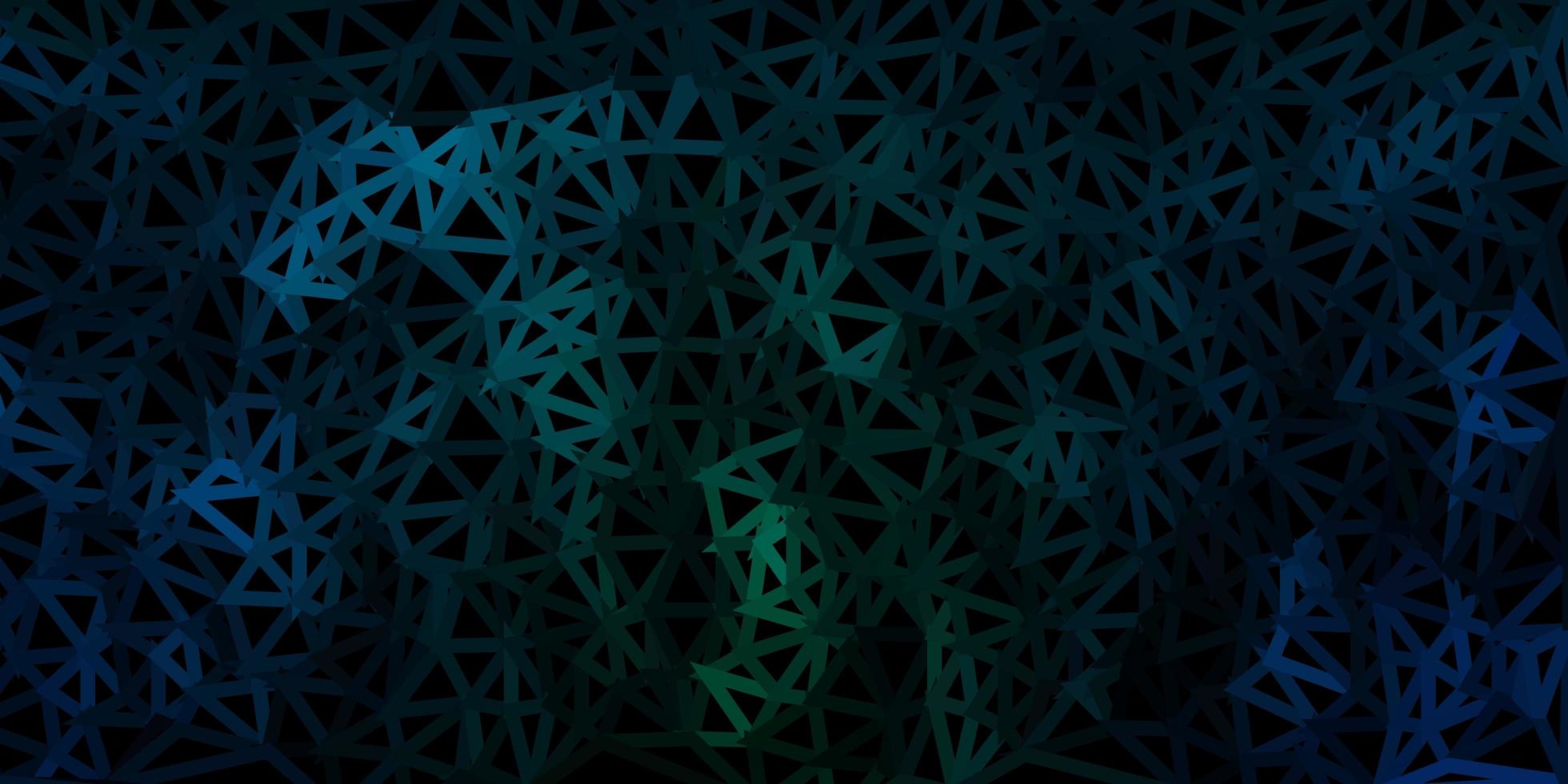 Dark blue, green vector abstract triangle pattern.