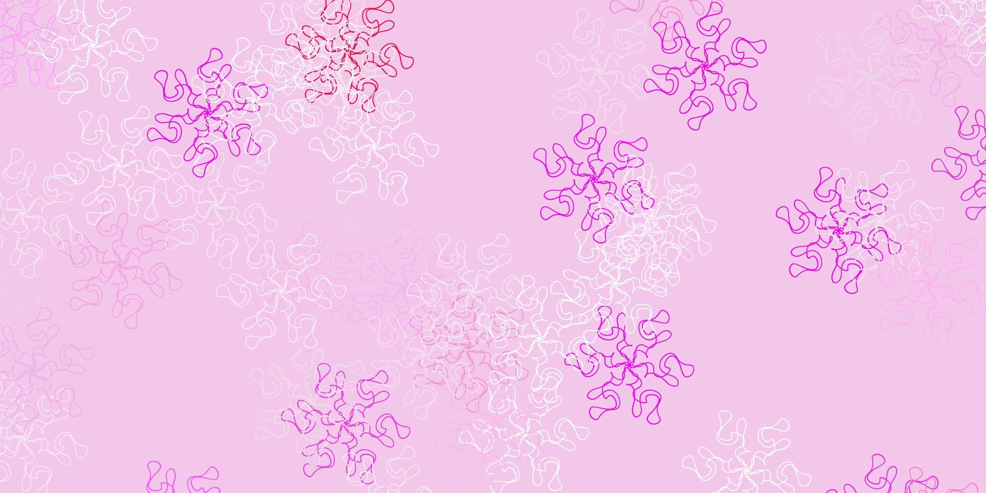 Light pink vector doodle template with flowers.