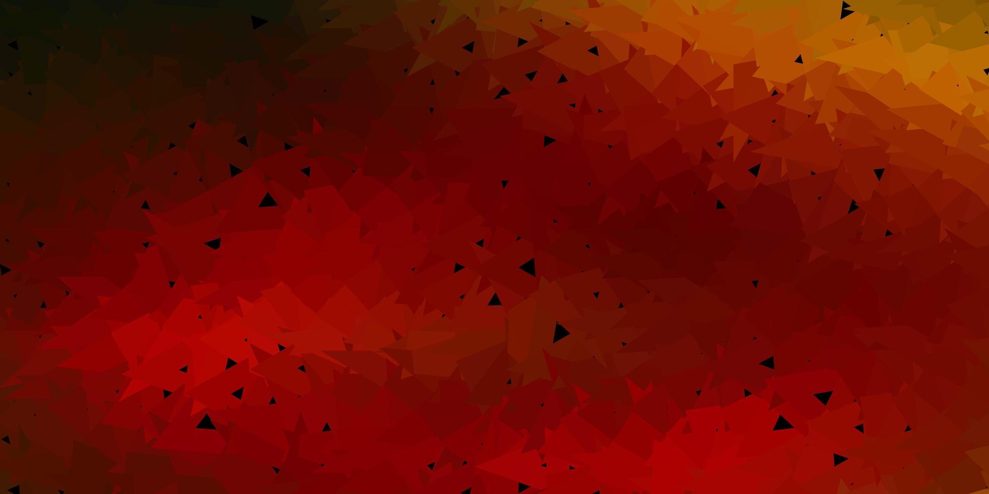Dark green, yellow vector triangle mosaic pattern.