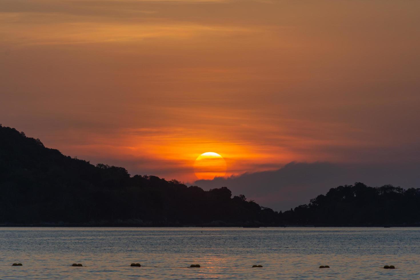 Beautiful sunset at Patong beach, Phuket, Thailand photo