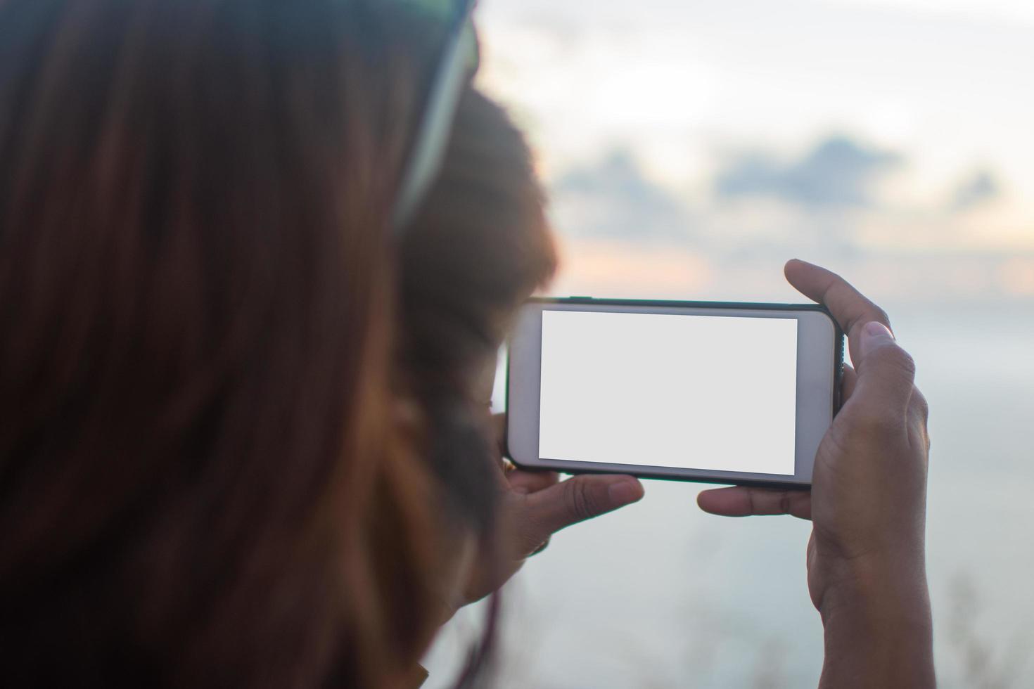 simulacro de teléfono inteligente tomando una foto