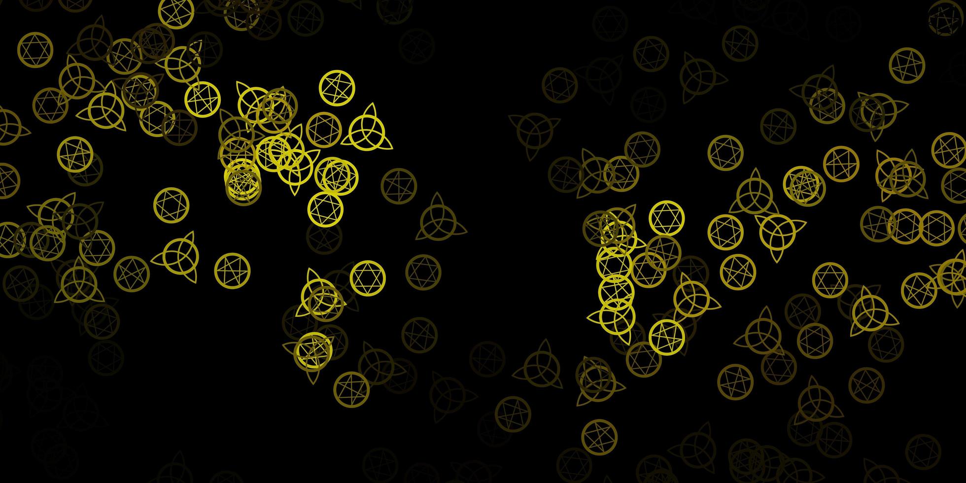 Dark Green, Yellow vector texture with religion symbols.