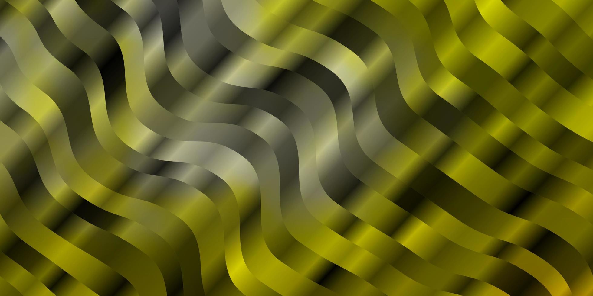 Fondo de vector amarillo claro con líneas. Ilustración de estilo abstracto con degradado curvo. patrón para folletos, folletos.