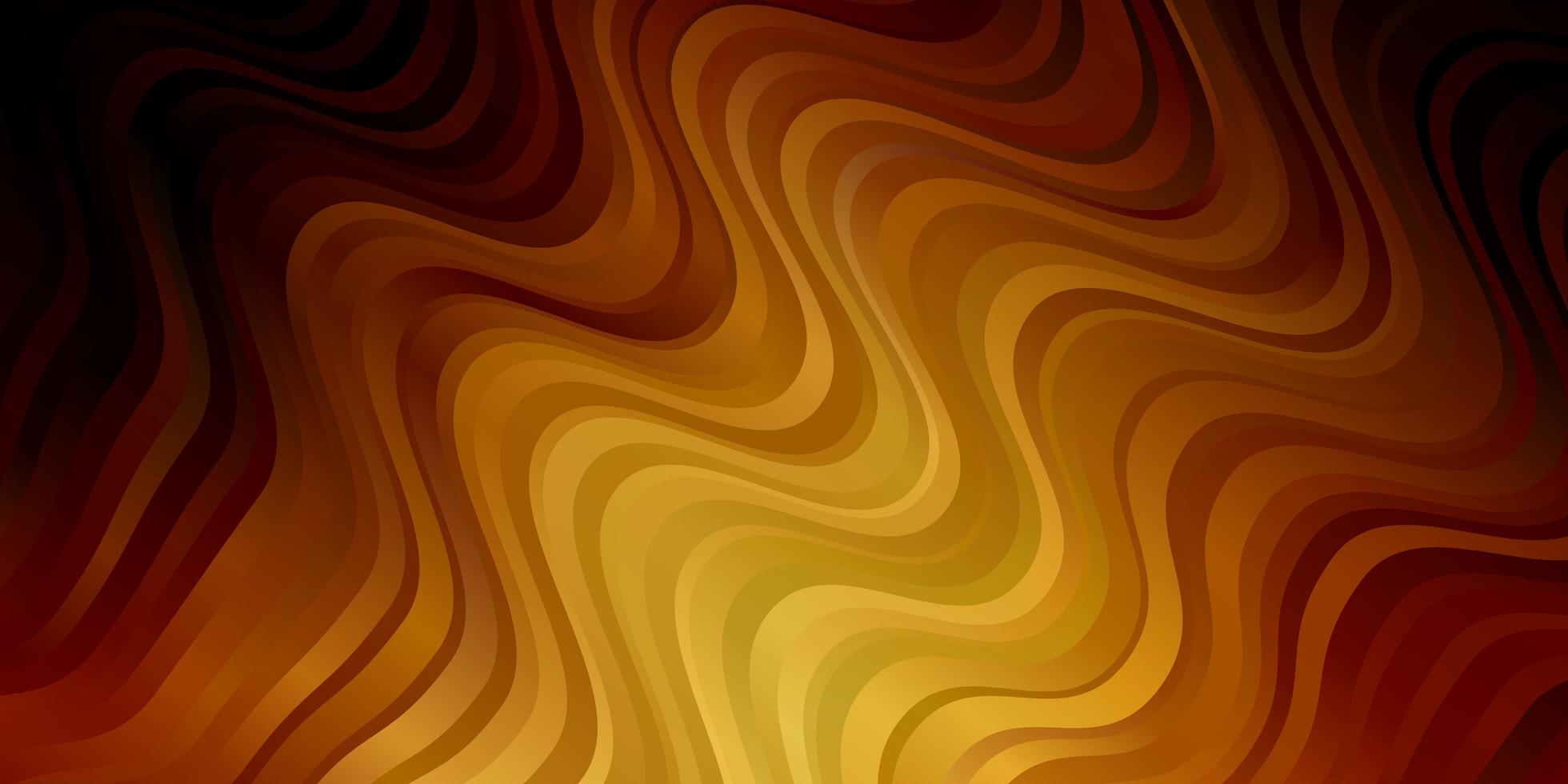 Dark Yellow vector pattern with curves. Abstract illustration with gradient bows. Design for your business promotion.