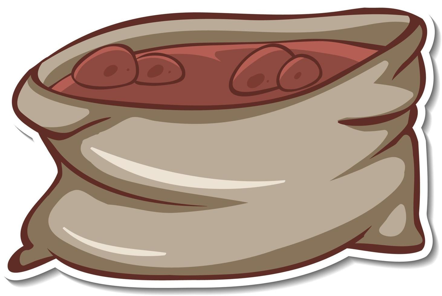 Sticker design with bag of soil isolated vector