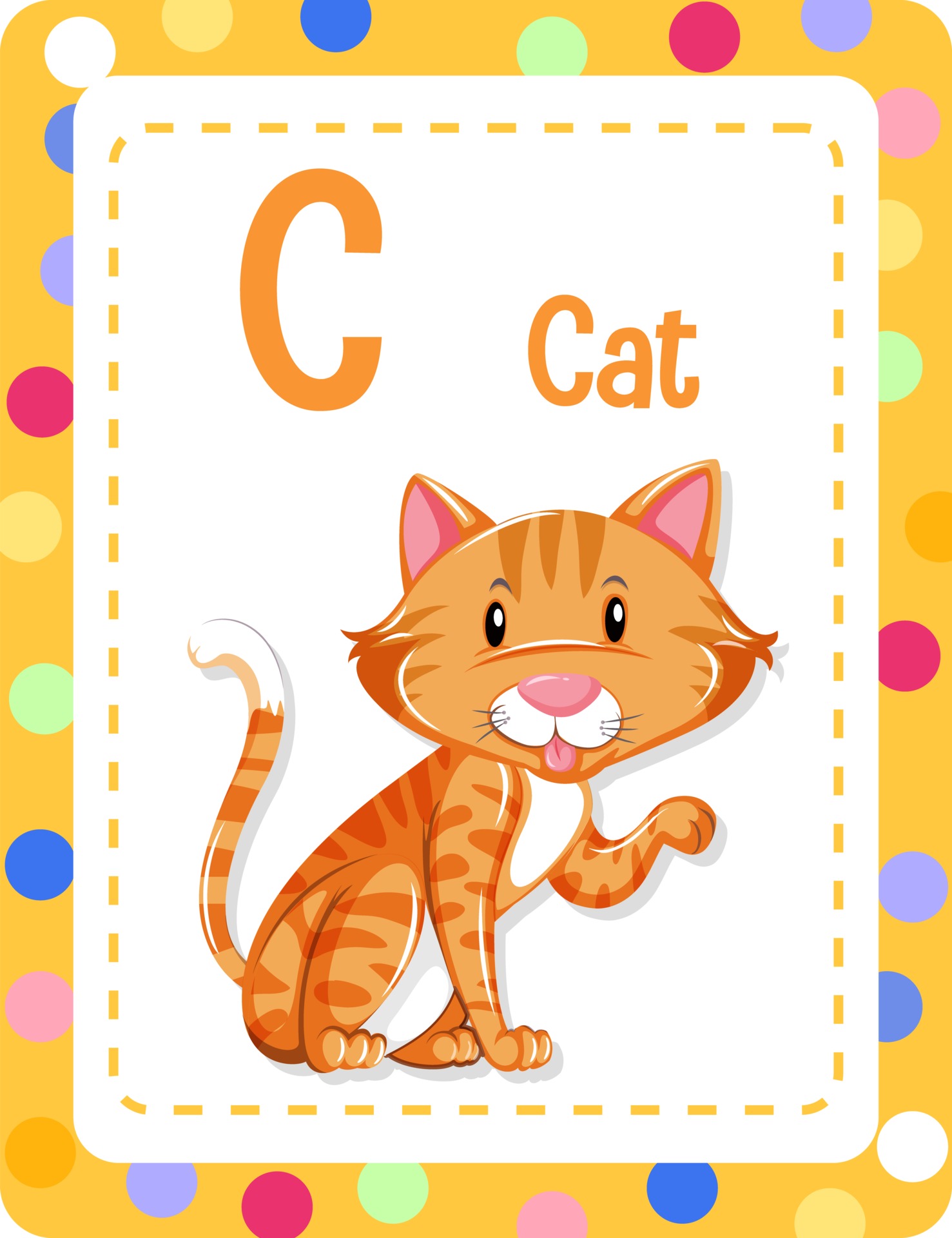 Alphabet flashcard with letter C for Cat 2801573 Vector Art at Vecteezy