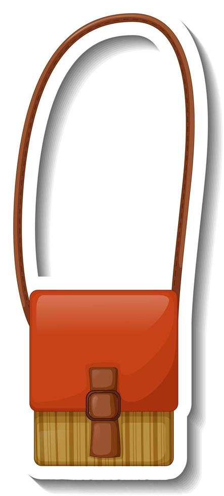 A sticker template with a women crossbody bag isolated vector