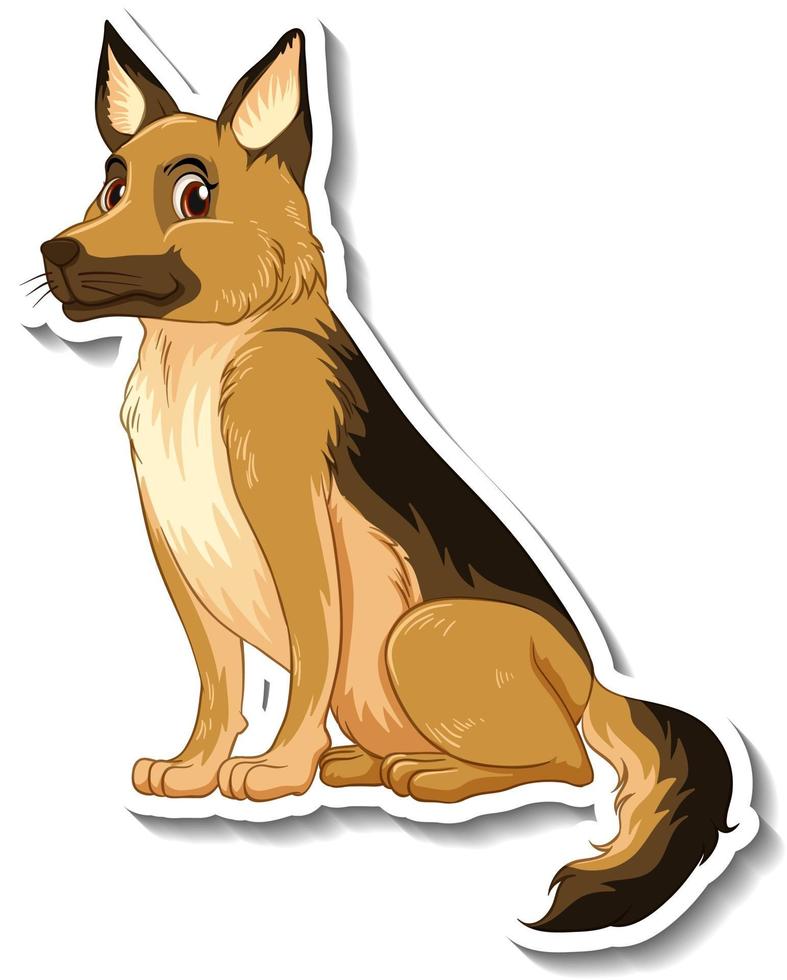 Sticker design with german shepherd dog isolated vector
