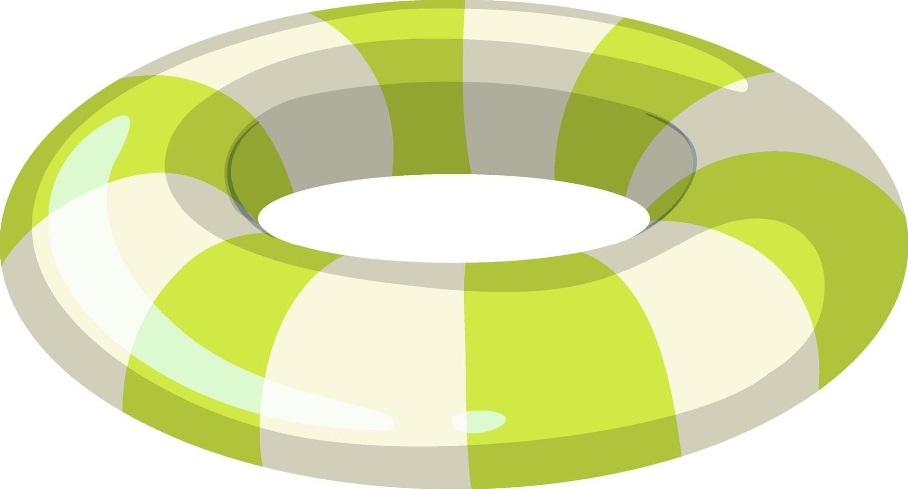 Striped green and white swimming ring isolated vector