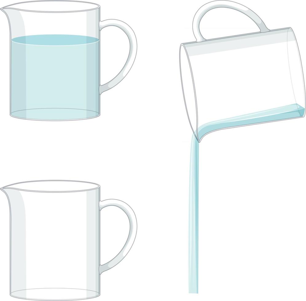 Beaker filled with water and blank beaker vector