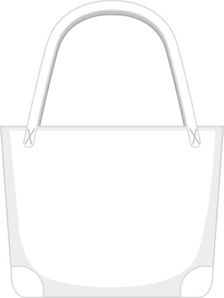 Frente del bolso blanco básico aislado vector