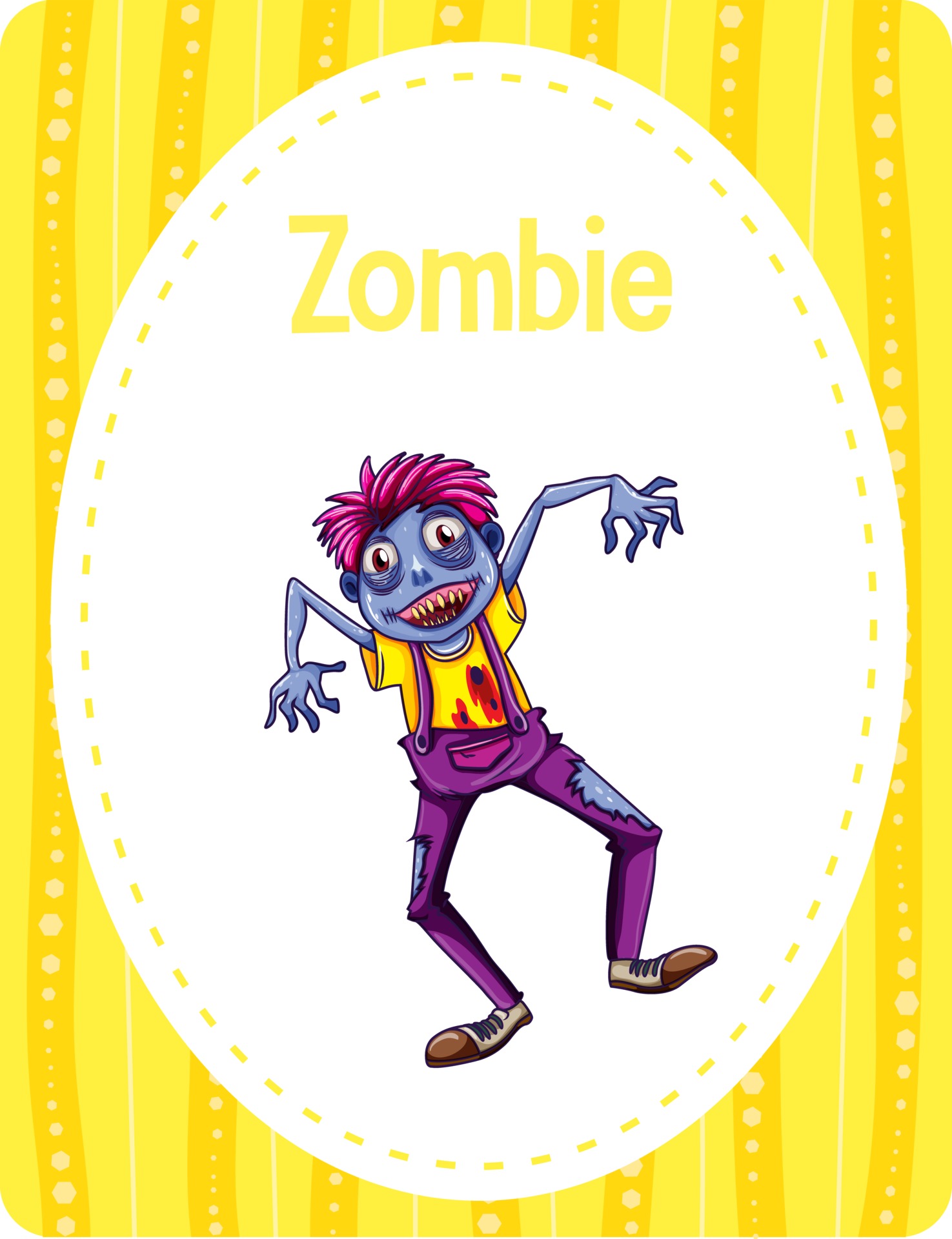 Vocabulary flashcard with word Zombie 2801657 Vector Art at Vecteezy