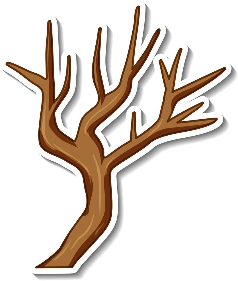 Sticker design with a dry tree isolated vector