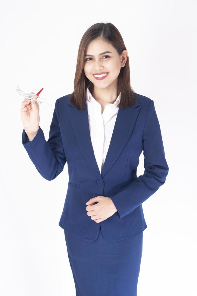Beautiful business woman travelling photo