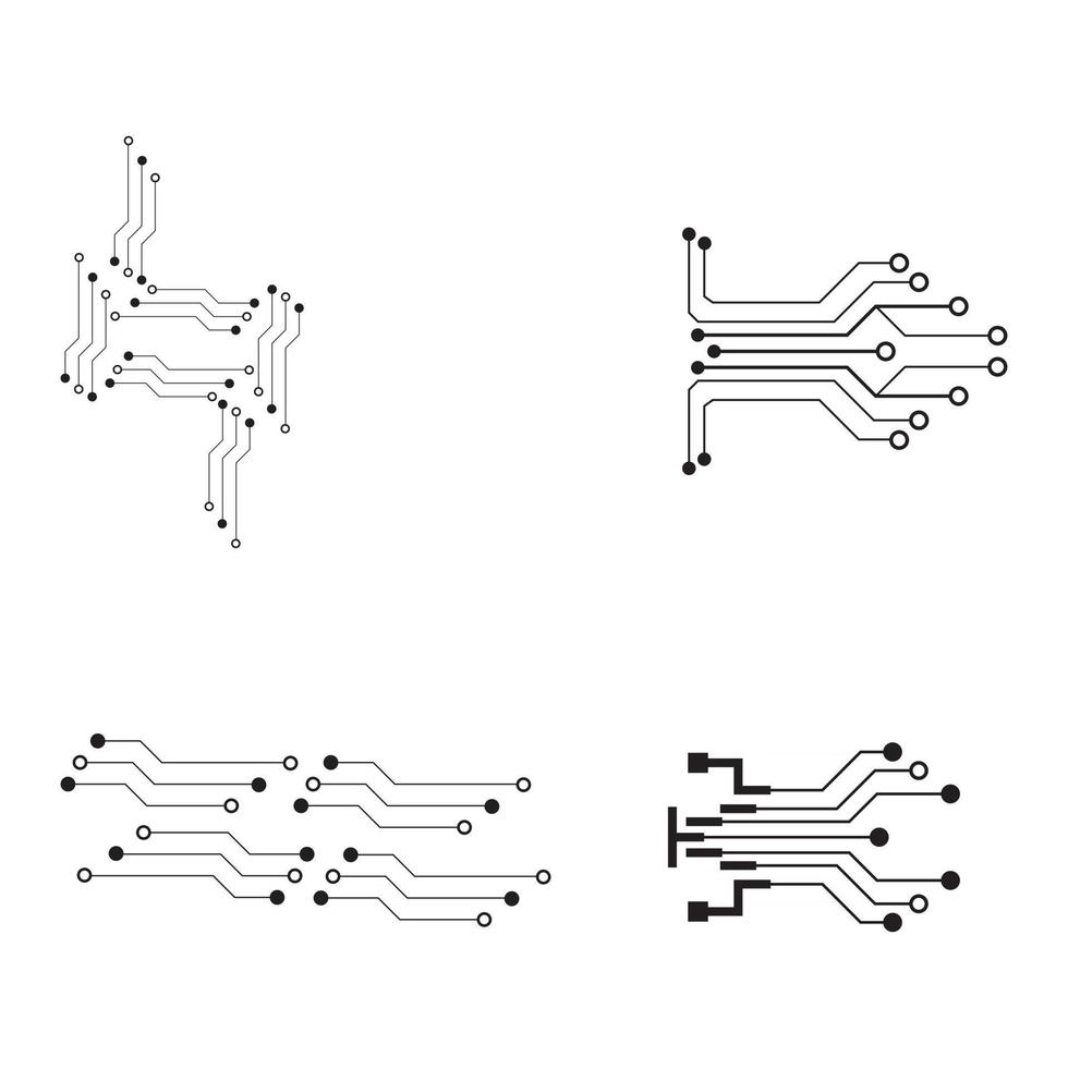 establecer vector de plantilla de logotipo de circuito