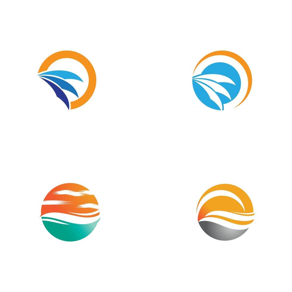 Set Waves Logo Template vector symbol