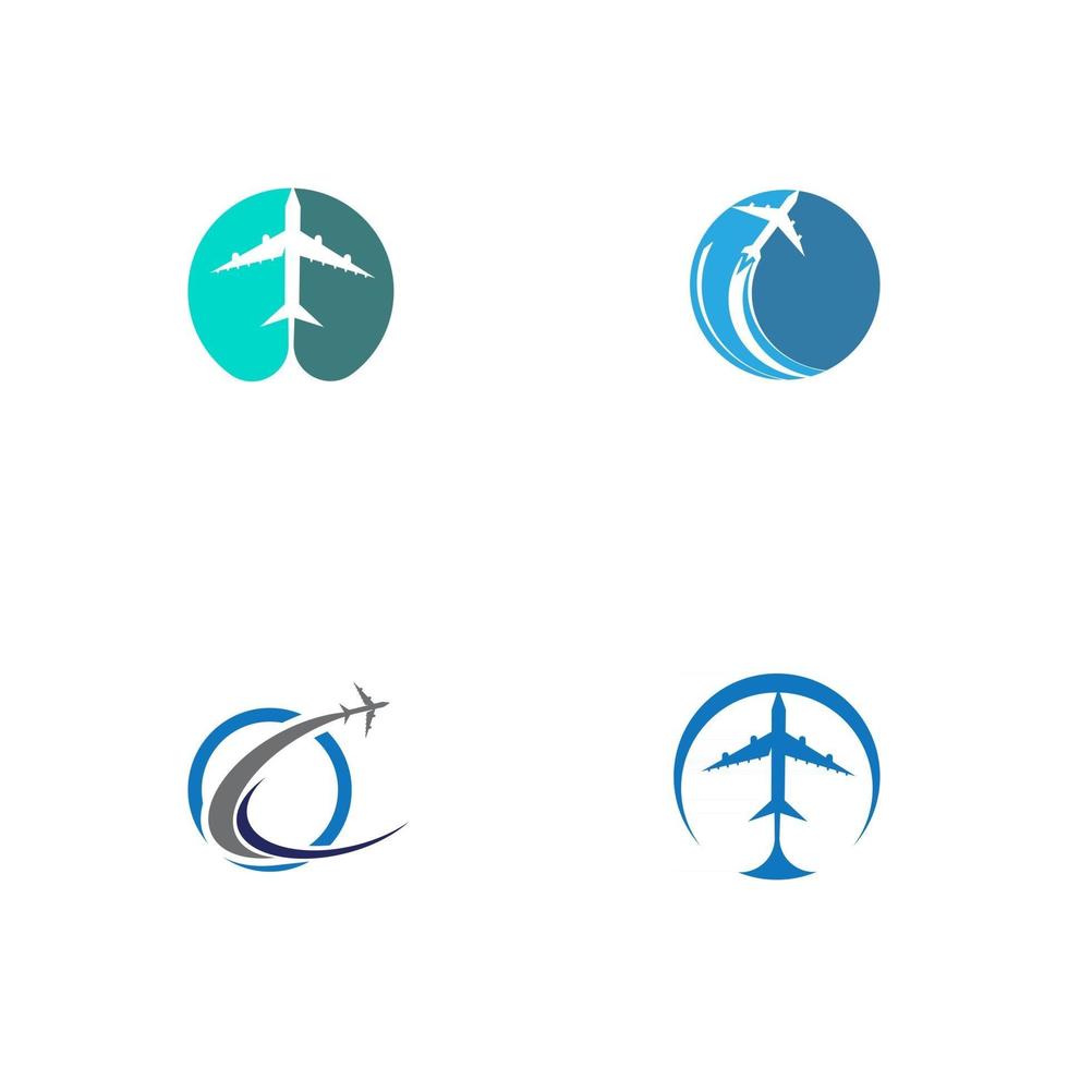 Establecer avión icono vector ilustración diseño logotipo plantilla