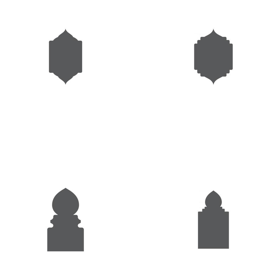 Set Mosque window vector icon design template