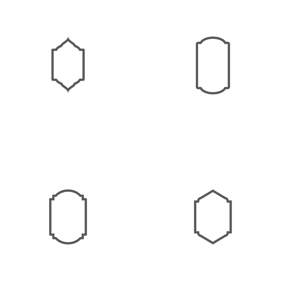 Establecer plantilla de diseño de icono de vector de ventana de mezquita