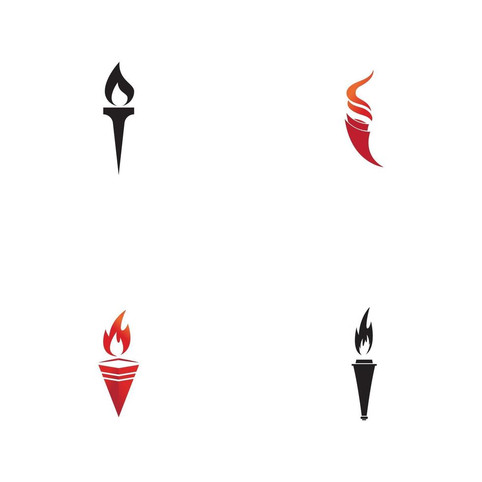 Set Torch  Logo Template vector symbol